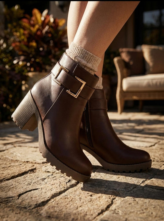 Bota para dama ZDB62-108CH-41 café quemado